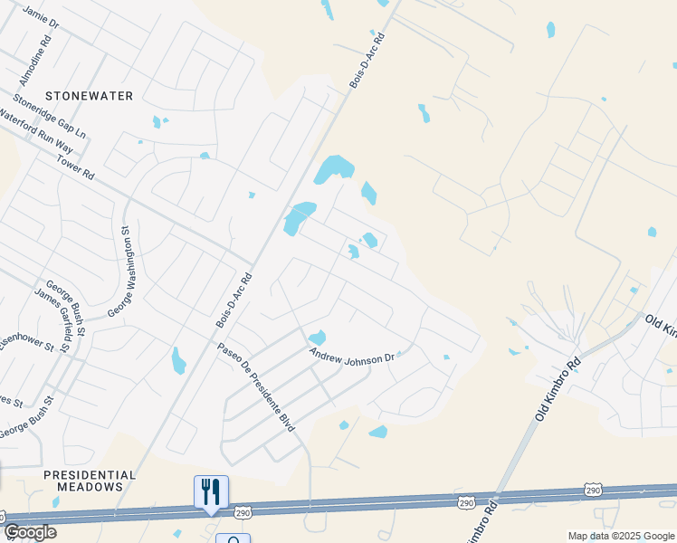 map of restaurants, bars, coffee shops, grocery stores, and more near 19416 Andrew Jackson Street in Manor