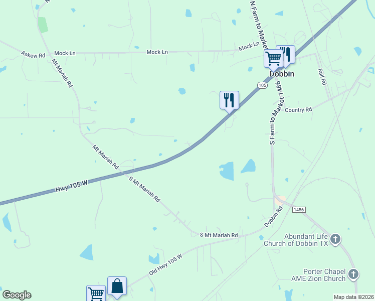 map of restaurants, bars, coffee shops, grocery stores, and more near Unnamed Road in Montgomery County