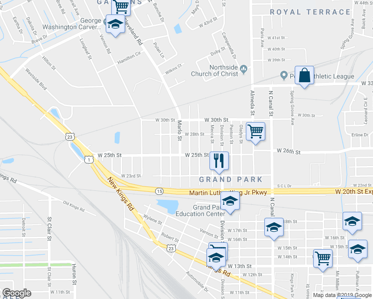 map of restaurants, bars, coffee shops, grocery stores, and more near 3527 Marlo Street in Jacksonville