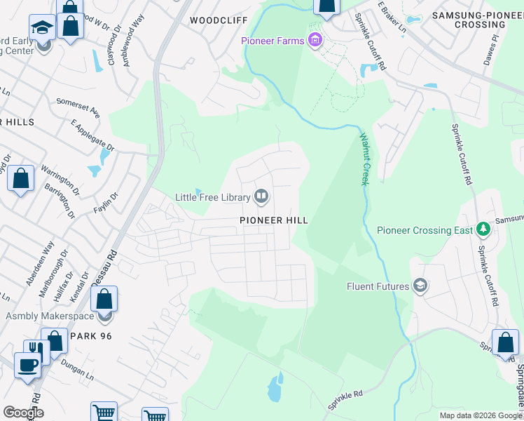 map of restaurants, bars, coffee shops, grocery stores, and more near 10716 Fulton Avenue in Austin