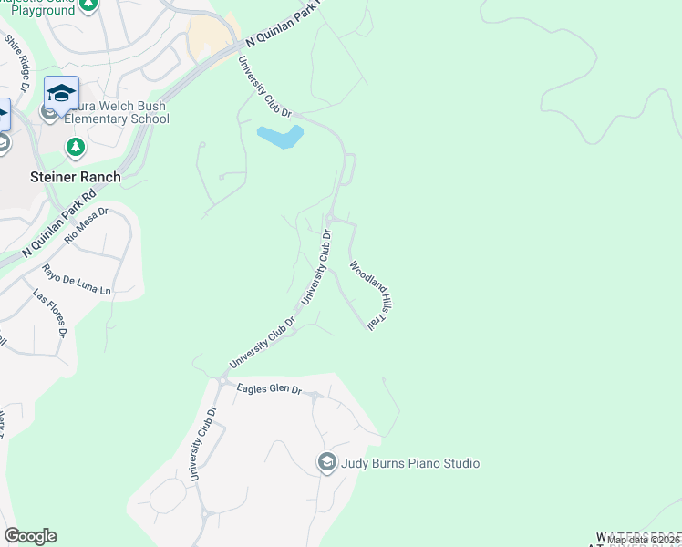 map of restaurants, bars, coffee shops, grocery stores, and more near 11213 Woodland Hills Trail in Austin