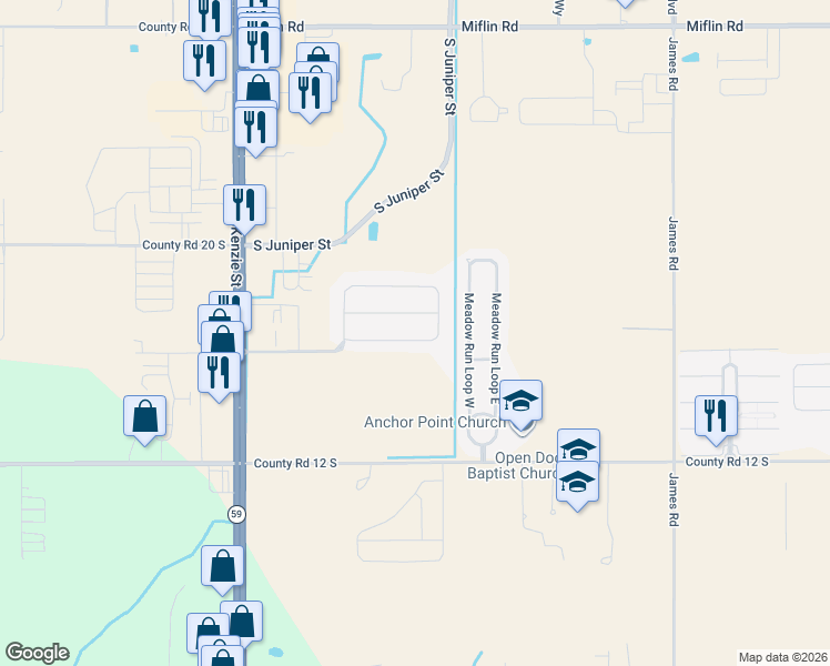 map of restaurants, bars, coffee shops, grocery stores, and more near 416 Collinwood Loop in Foley