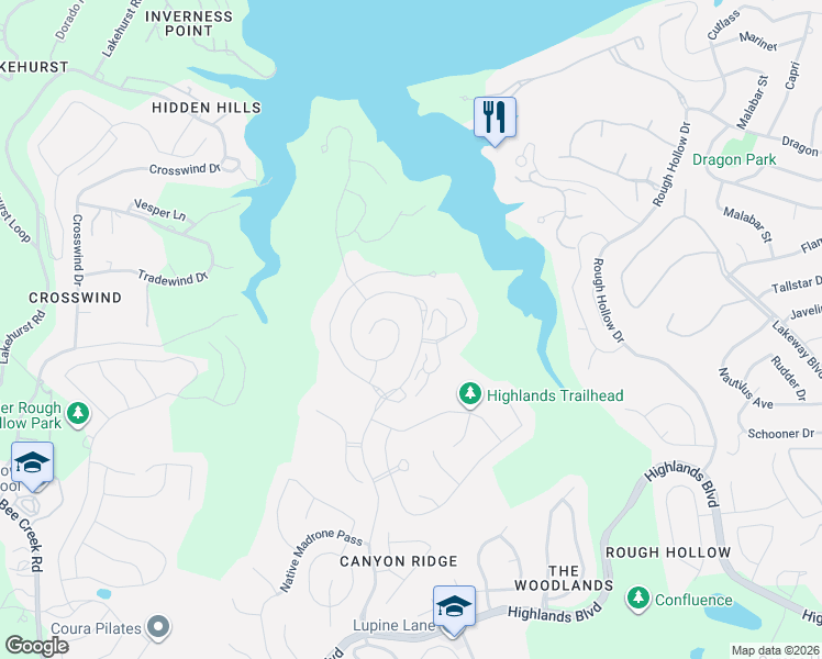 map of restaurants, bars, coffee shops, grocery stores, and more near 609 Vendemmia Bend in Austin