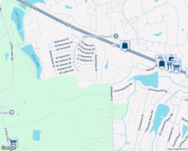 map of restaurants, bars, coffee shops, grocery stores, and more near 849 Omeara in Montgomery
