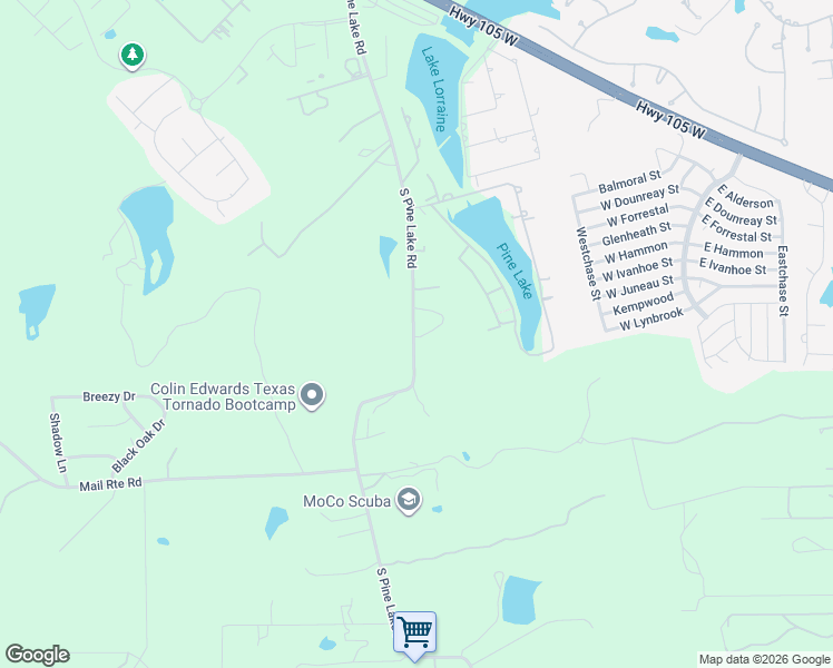 map of restaurants, bars, coffee shops, grocery stores, and more near 933 South Pine Lake Road in Montgomery