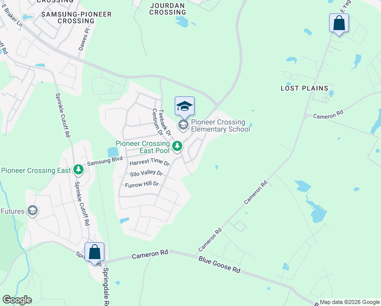 map of restaurants, bars, coffee shops, grocery stores, and more near 3517 Savage Springs Drive in Austin
