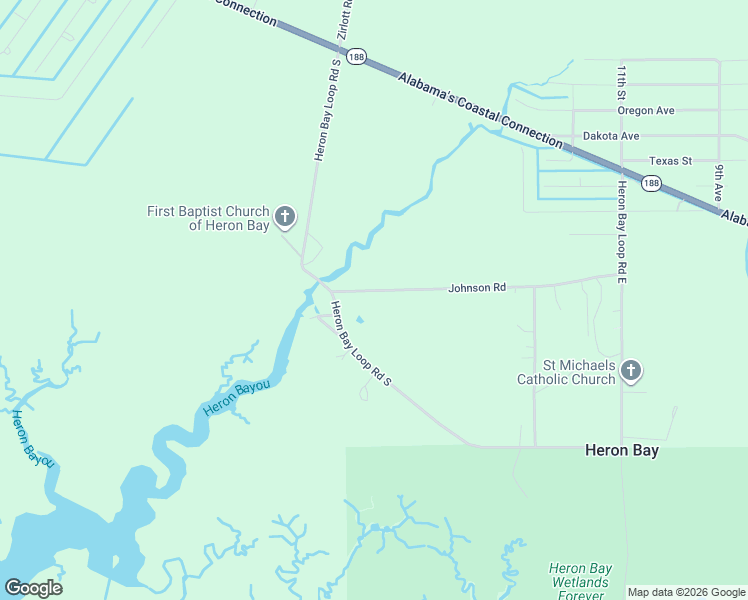 map of restaurants, bars, coffee shops, grocery stores, and more near 4231-4253 Johnson Road in Coden