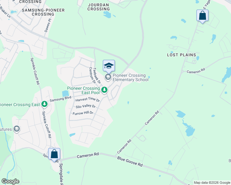 map of restaurants, bars, coffee shops, grocery stores, and more near 3517 Savage Springs Drive in Austin