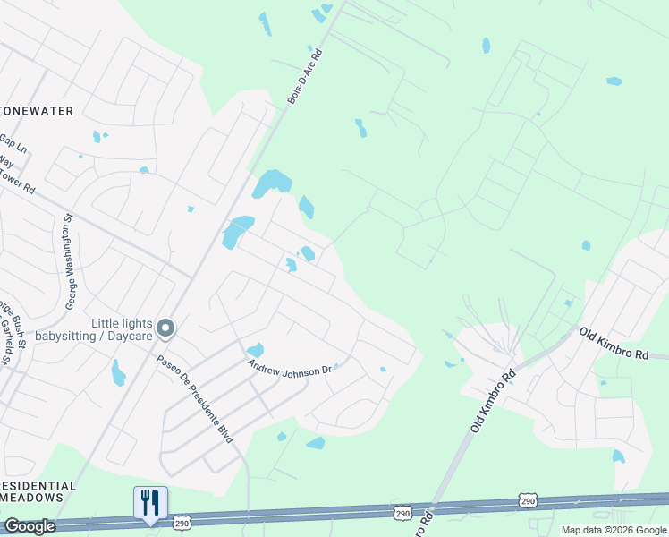 map of restaurants, bars, coffee shops, grocery stores, and more near 19524 Woodrow Wilson Street in Manor