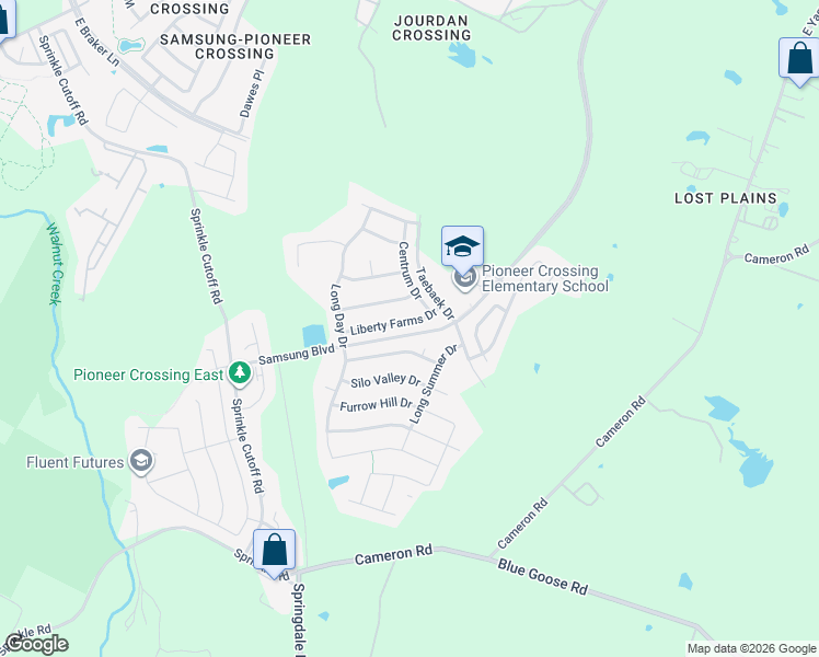 map of restaurants, bars, coffee shops, grocery stores, and more near 11104 Harvest Time Drive in Austin