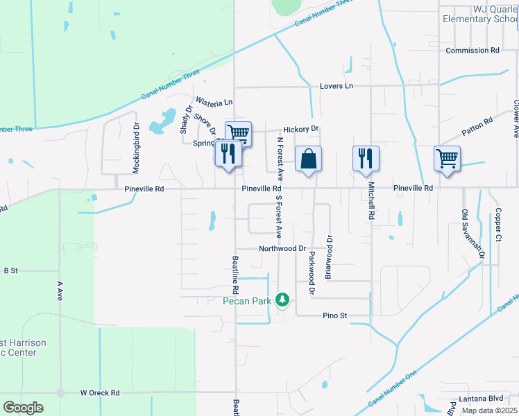 map of restaurants, bars, coffee shops, grocery stores, and more near 8 Pecan Cir in Long Beach