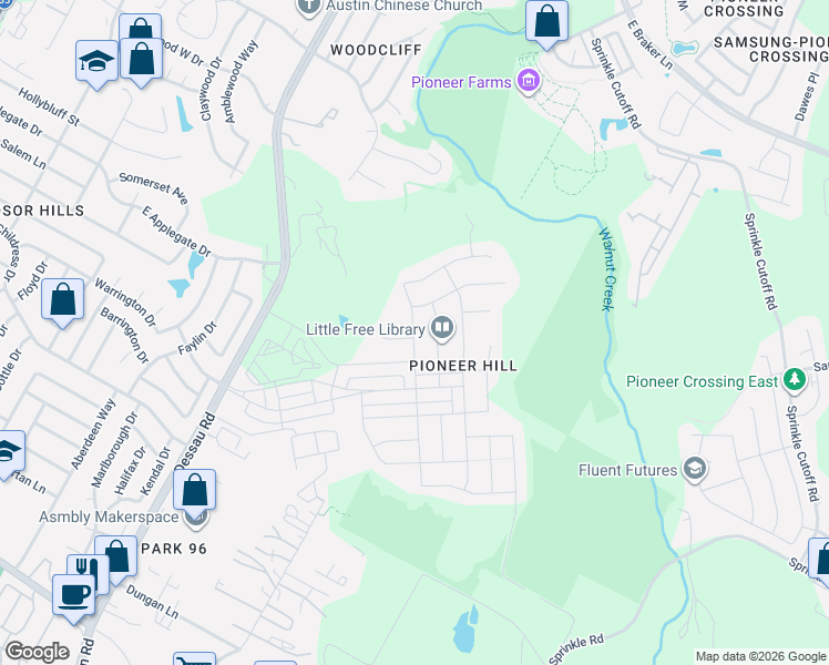 map of restaurants, bars, coffee shops, grocery stores, and more near 2132 Ettalee Court in Austin