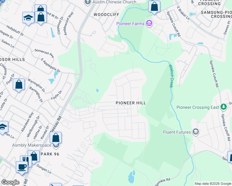 map of restaurants, bars, coffee shops, grocery stores, and more near 2132 Ettalee Court in Austin