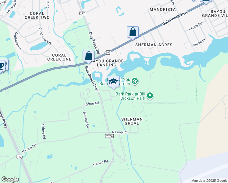 map of restaurants, bars, coffee shops, grocery stores, and more near 3000 Owen Bell Lane in Pensacola
