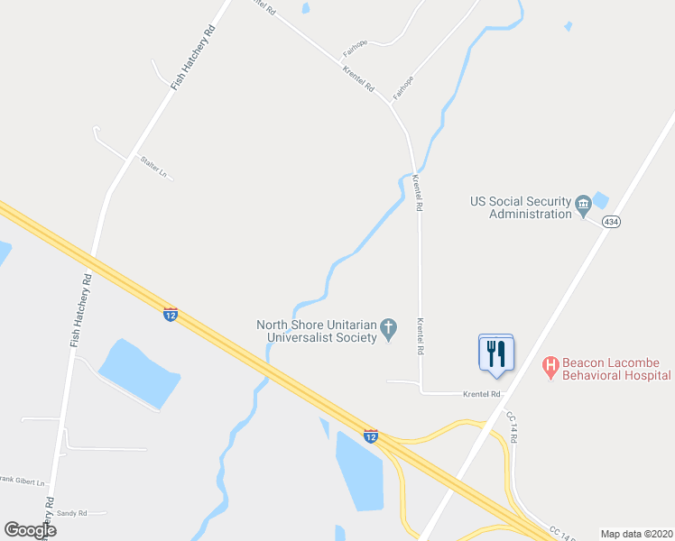 map of restaurants, bars, coffee shops, grocery stores, and more near 28582 Krentel Road in Lacombe