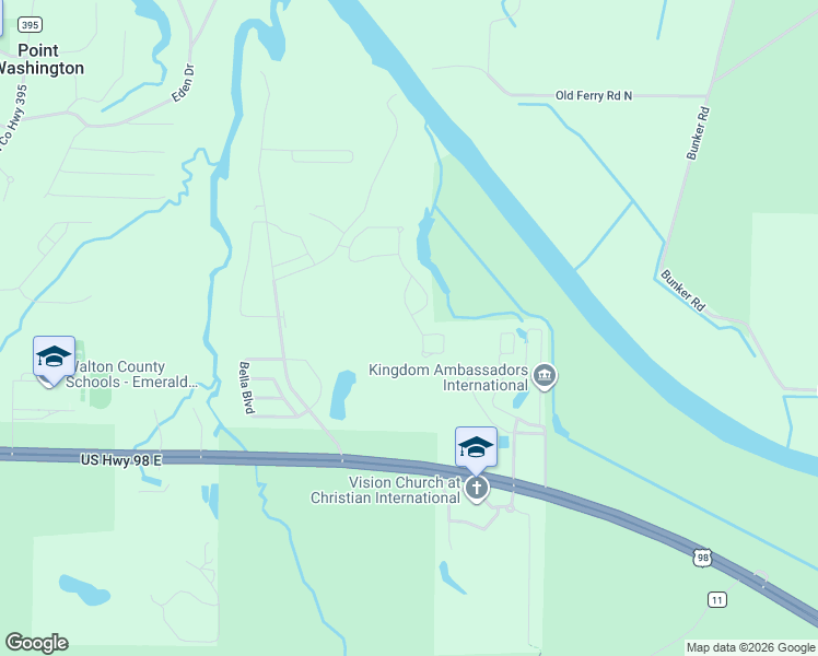 map of restaurants, bars, coffee shops, grocery stores, and more near 397 Wayne Trail in Santa Rosa Beach