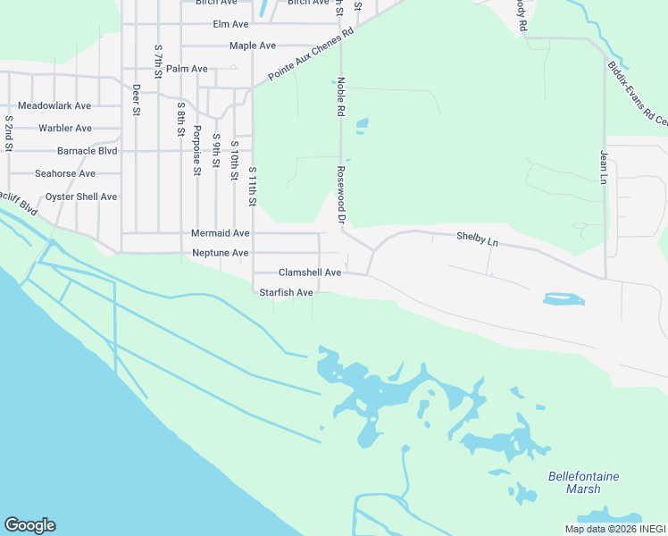 map of restaurants, bars, coffee shops, grocery stores, and more near 8404 Clamshell Avenue in Ocean Springs