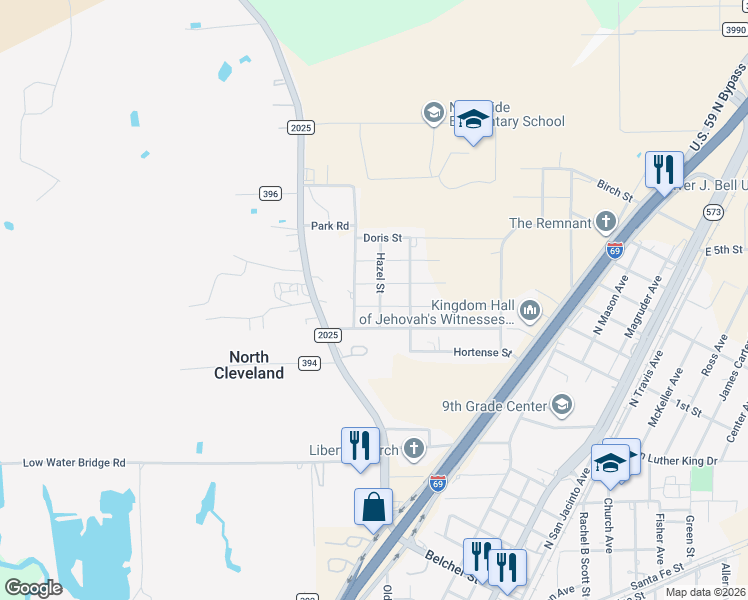 map of restaurants, bars, coffee shops, grocery stores, and more near 208 Dora Street in Cleveland