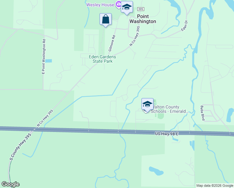 map of restaurants, bars, coffee shops, grocery stores, and more near 3879 U.S. 98 in Santa Rosa Beach
