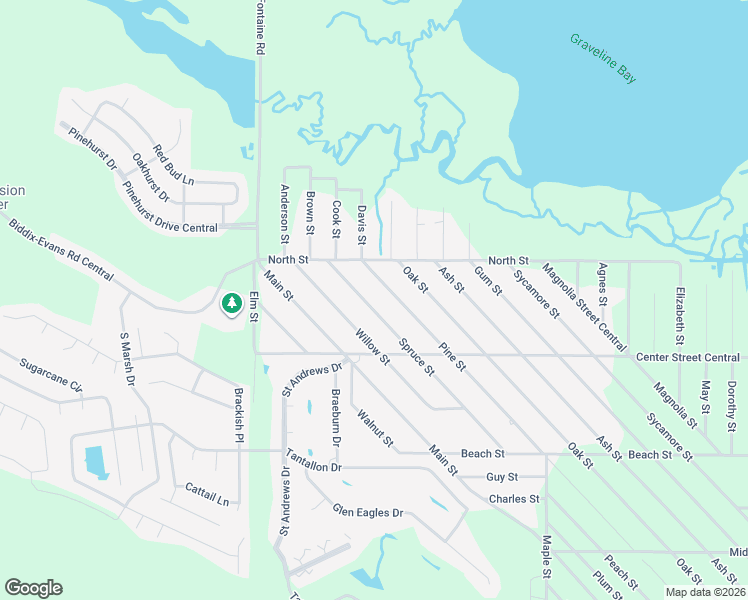 map of restaurants, bars, coffee shops, grocery stores, and more near 1322 Spruce Street in Ocean Springs