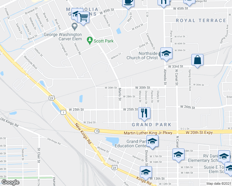 map of restaurants, bars, coffee shops, grocery stores, and more near 3817 Martha Street in Jacksonville