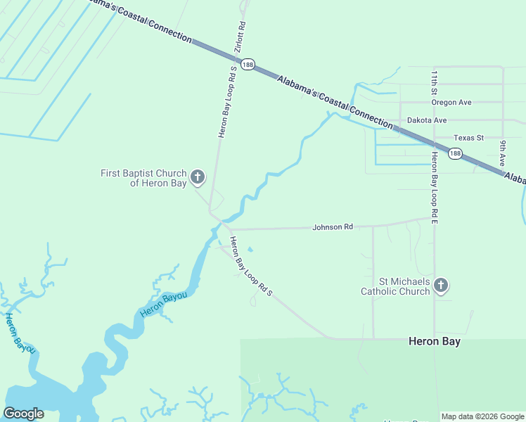 map of restaurants, bars, coffee shops, grocery stores, and more near 4231 Johnson Road in Coden