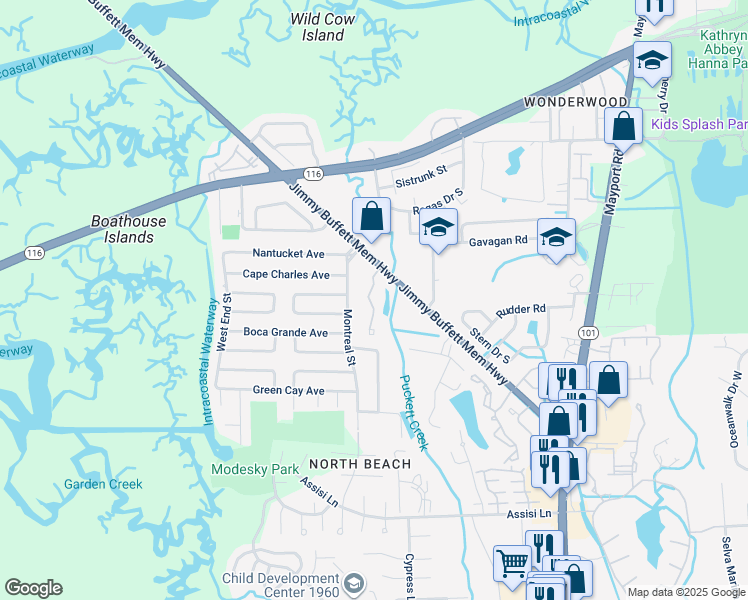map of restaurants, bars, coffee shops, grocery stores, and more near 2698 Florida A1A in Jacksonville