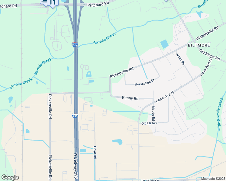 map of restaurants, bars, coffee shops, grocery stores, and more near 6385 Pickettville Road in Jacksonville