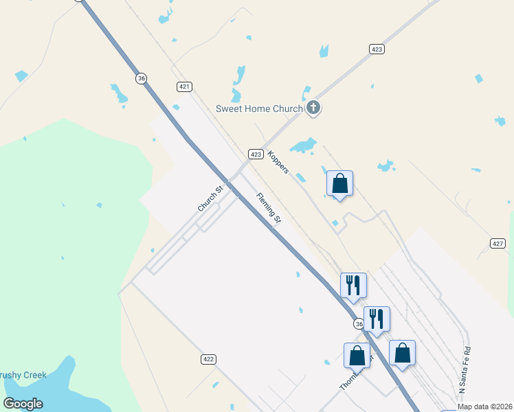 map of restaurants, bars, coffee shops, grocery stores, and more near 16057 Texas 36 in Somerville