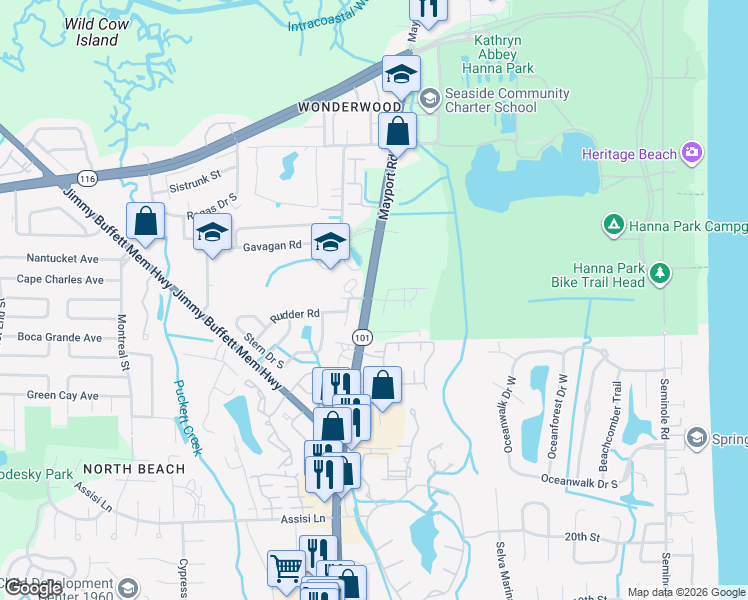 map of restaurants, bars, coffee shops, grocery stores, and more near in Jacksonville