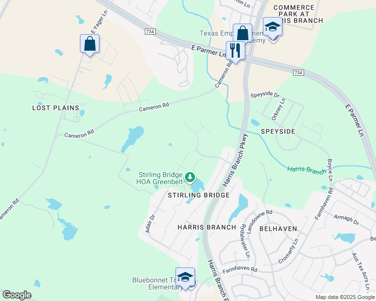map of restaurants, bars, coffee shops, grocery stores, and more near 5913 Adair Drive in Austin