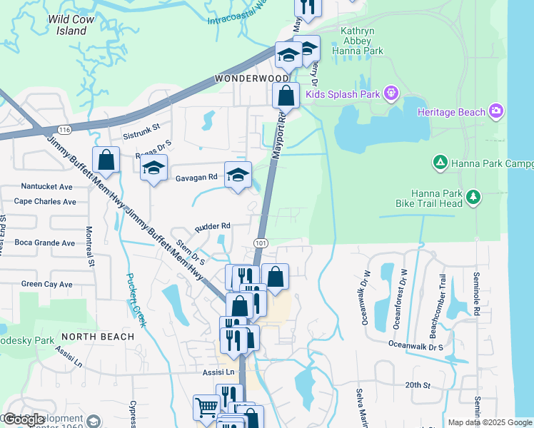 map of restaurants, bars, coffee shops, grocery stores, and more near in Jacksonville