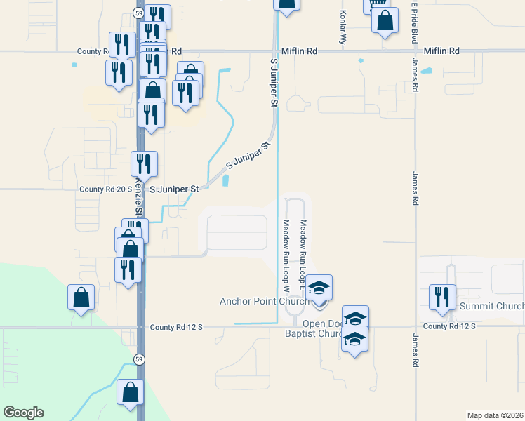 map of restaurants, bars, coffee shops, grocery stores, and more near 381 Collinwood Loop in Foley