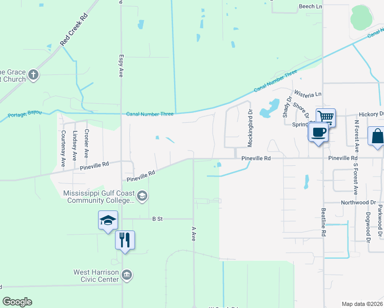 map of restaurants, bars, coffee shops, grocery stores, and more near 21142 A Avenue North in Long Beach