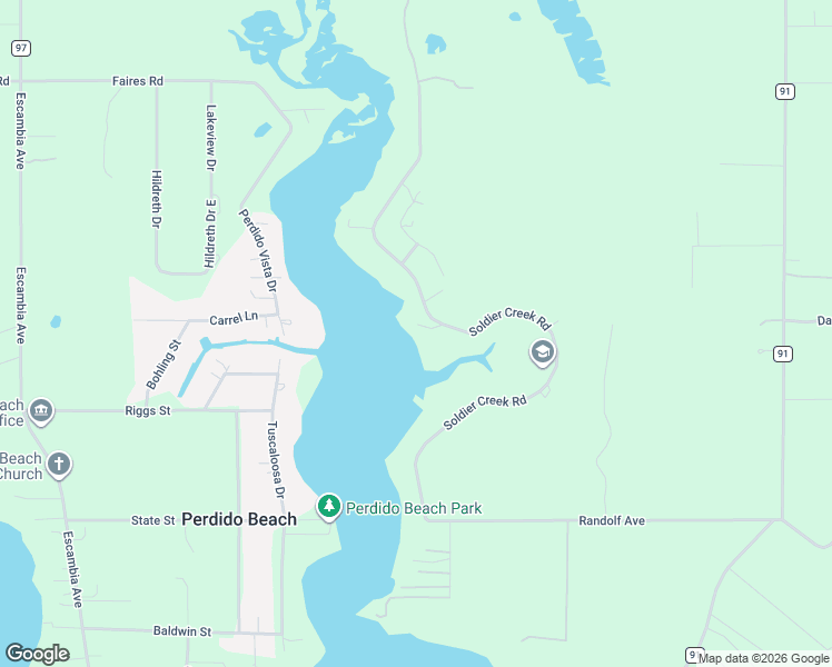 map of restaurants, bars, coffee shops, grocery stores, and more near 9459 Soldier Creek Road in Lillian