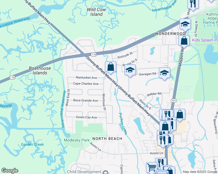 map of restaurants, bars, coffee shops, grocery stores, and more near 2698 Florida A1A in Jacksonville