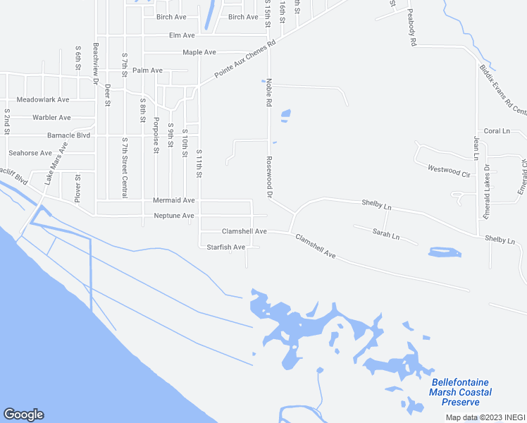 map of restaurants, bars, coffee shops, grocery stores, and more near 8404 Neptune Avenue in Ocean Springs