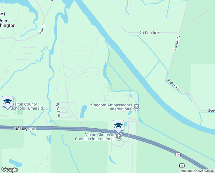 map of restaurants, bars, coffee shops, grocery stores, and more near 397 Wayne Trail in Santa Rosa Beach