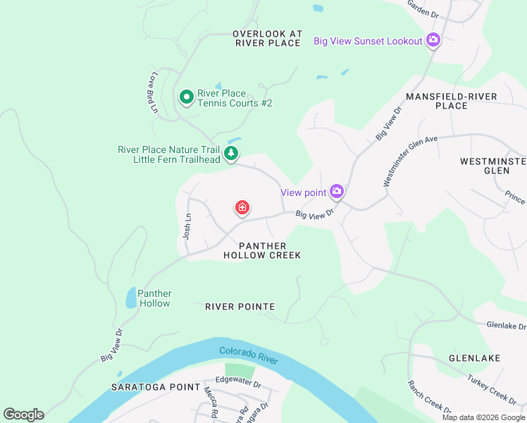 map of restaurants, bars, coffee shops, grocery stores, and more near 9537 Big View Drive in Austin