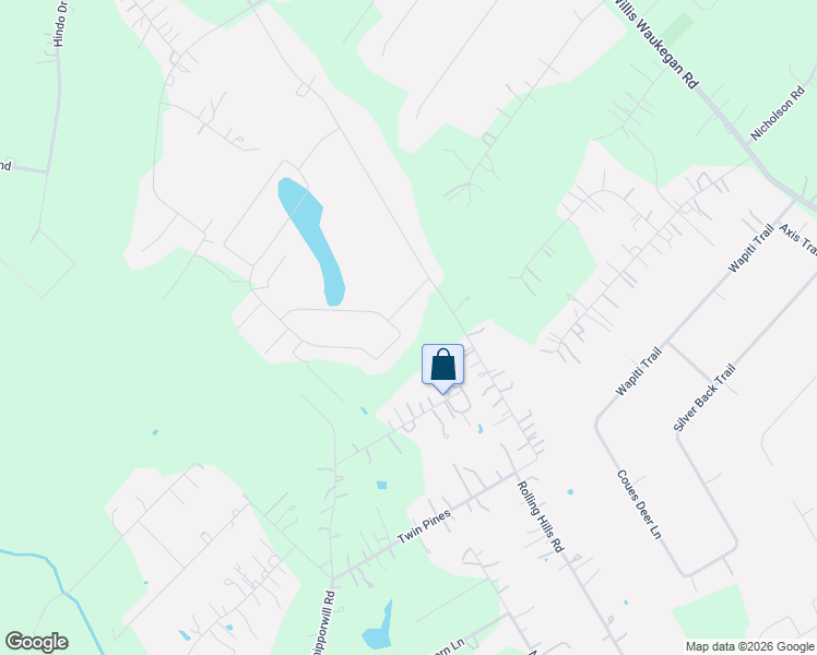 map of restaurants, bars, coffee shops, grocery stores, and more near 5797 Rolling Hills Road in Conroe