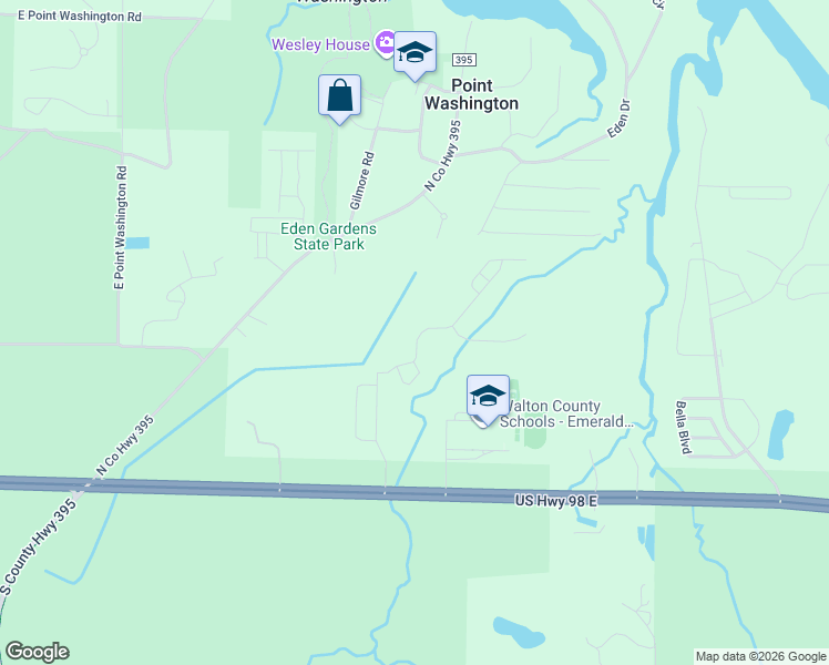 map of restaurants, bars, coffee shops, grocery stores, and more near 3879 U.S. 98 in Santa Rosa Beach