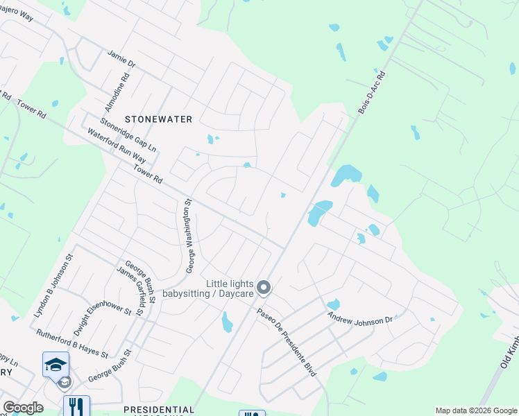 map of restaurants, bars, coffee shops, grocery stores, and more near 19325 Nathan Scott Way in Manor