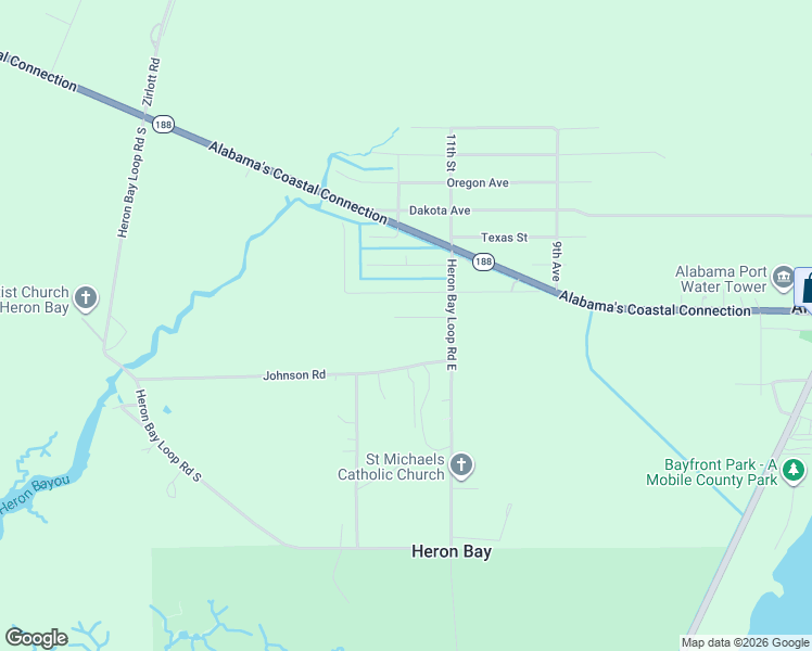 map of restaurants, bars, coffee shops, grocery stores, and more near 3931 Alabama Street in Coden