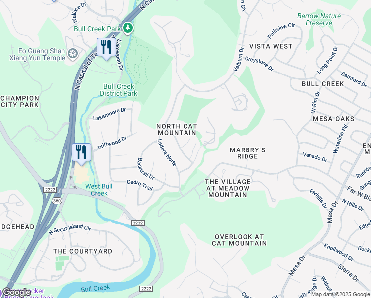 map of restaurants, bars, coffee shops, grocery stores, and more near 5002 Smokey Valley in Austin