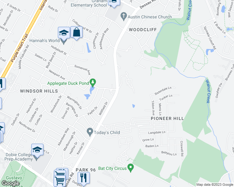 map of restaurants, bars, coffee shops, grocery stores, and more near 10441 Dessau Road in Austin
