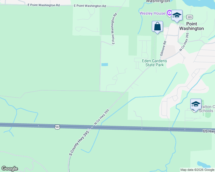 map of restaurants, bars, coffee shops, grocery stores, and more near 83 Montclair Avenue in Santa Rosa Beach