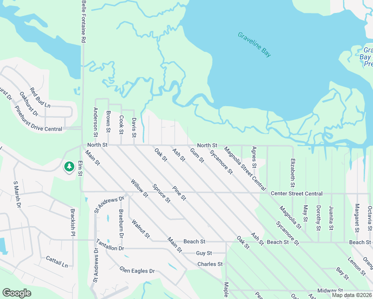 map of restaurants, bars, coffee shops, grocery stores, and more near 1425 Gum Street in Ocean Springs
