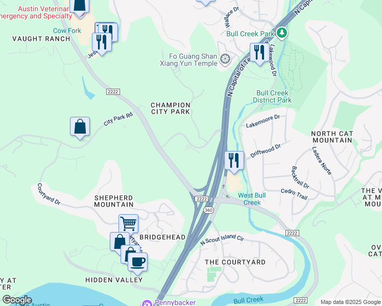 map of restaurants, bars, coffee shops, grocery stores, and more near in Austin