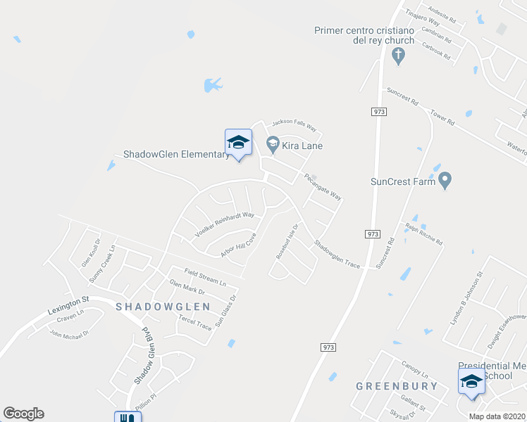 map of restaurants, bars, coffee shops, grocery stores, and more near 14016 Arbor Hill Cove in Manor