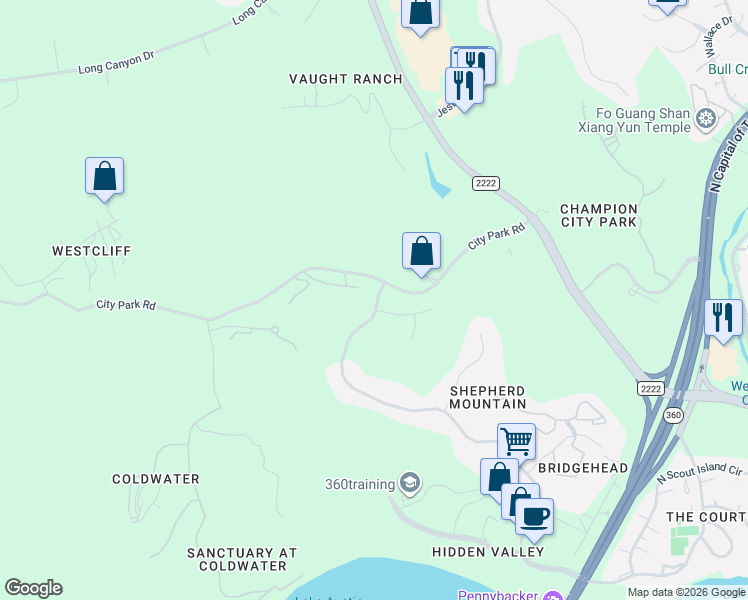 map of restaurants, bars, coffee shops, grocery stores, and more near 6904 Finklea Cove in Austin